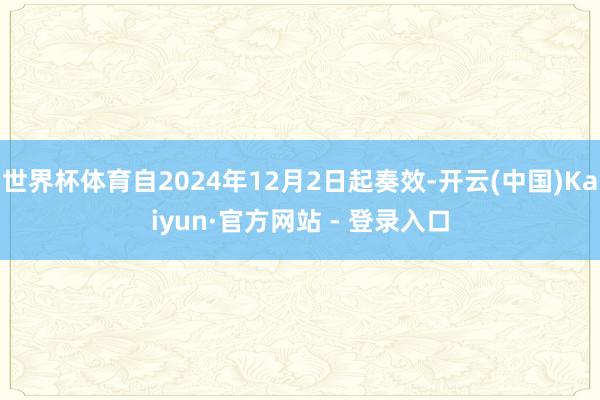 世界杯体育自2024年12月2日起奏效-开云(中国)Kaiyun·官方网站 - 登录入口