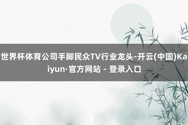 世界杯体育公司手脚民众TV行业龙头-开云(中国)Kaiyun·官方网站 - 登录入口