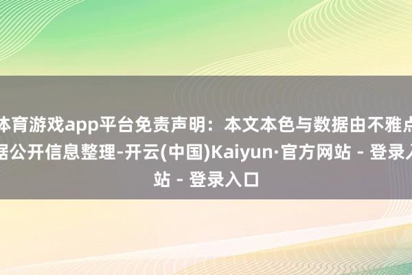 体育游戏app平台免责声明：本文本色与数据由不雅点凭据公开信息整理-开云(中国)Kaiyun·官方网站 - 登录入口