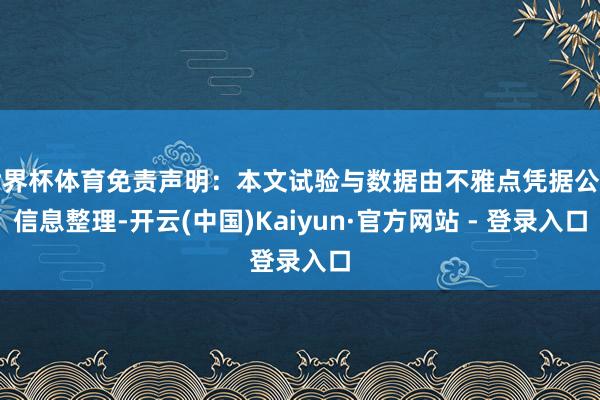 世界杯体育免责声明：本文试验与数据由不雅点凭据公开信息整理-开云(中国)Kaiyun·官方网站 - 登录入口