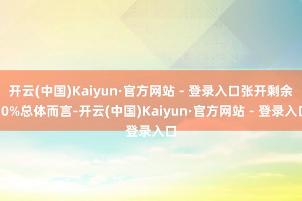 开云(中国)Kaiyun·官方网站 - 登录入口张开剩余70%总体而言-开云(中国)Kaiyun·官方网站 - 登录入口