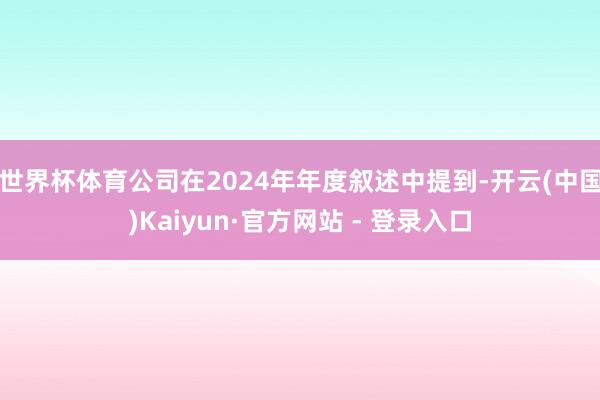 世界杯体育　　公司在2024年年度叙述中提到-开云(中国)Kaiyun·官方网站 - 登录入口