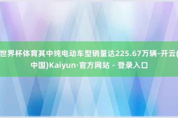 世界杯体育其中纯电动车型销量达225.67万辆-开云(中国)Kaiyun·官方网站 - 登录入口